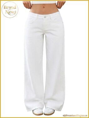 Low-Rise Baggy Wide Leg Y2K Jeans Women's Denim Pants Stretchy